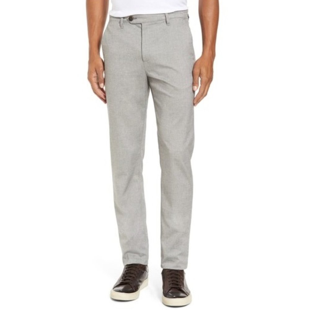 NWT Ted Baker Men's  Modern Slim Fit Big & Tall Trousers Size 36L Gray $230 G628